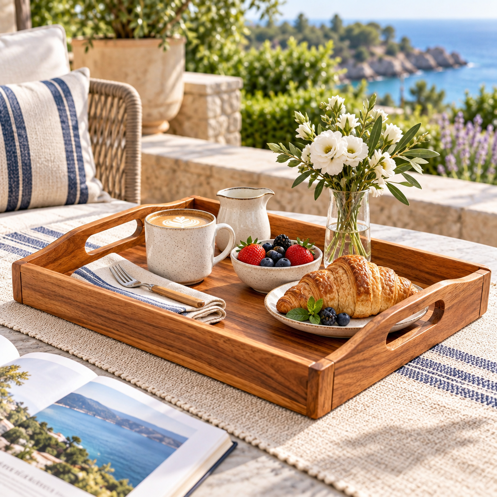 qelvazro™ Wooden Picnic Serving Tray — image 3